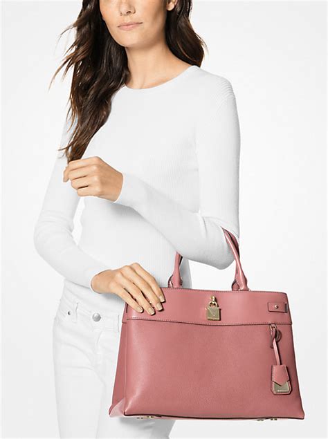 michael kors gramercy large leather satchel|Gramercy Large Pebbled Leather Satchel .